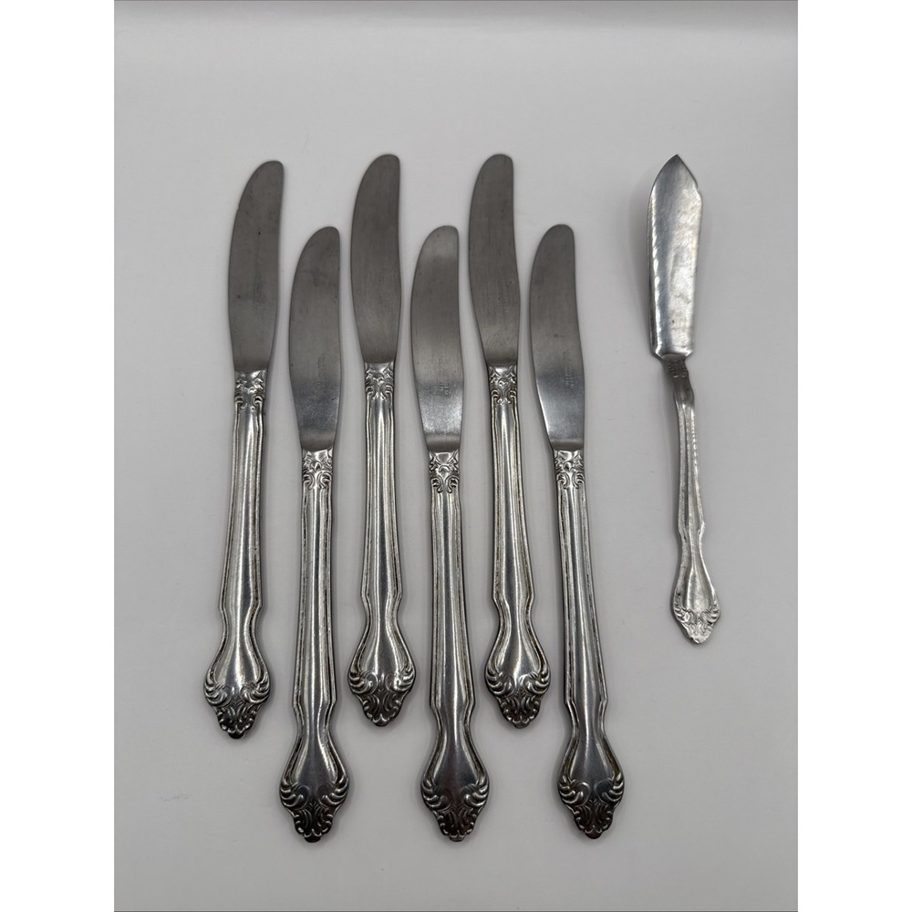 Lot of 6‎ SaladMaster Dinner Butter Knives & 1 SaladMaster Spreader Knife
